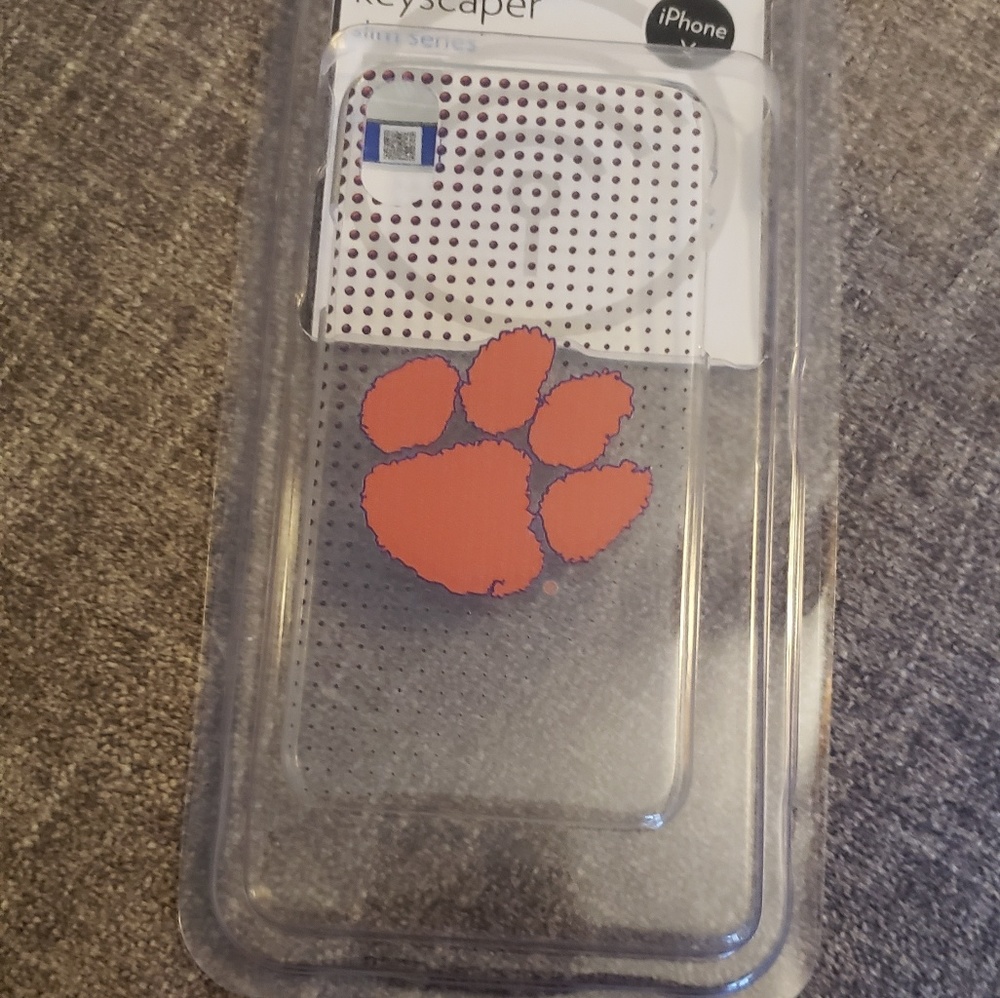 Clear Clemson tigers paw phone case for iphone x